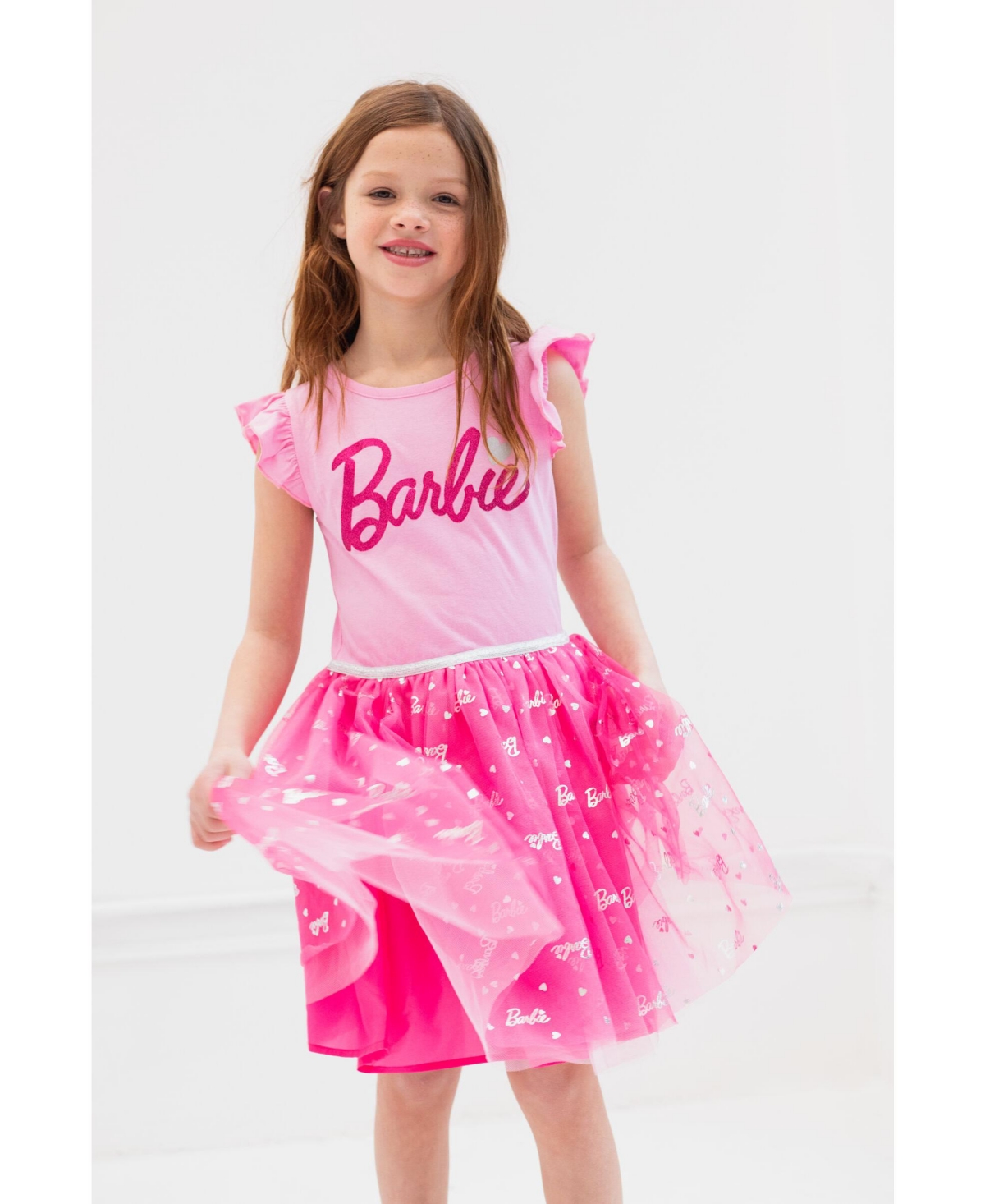 Barbie Little Girls Tulle Dress- Pink