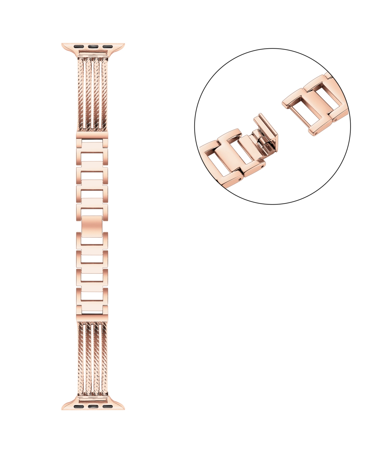Shop Posh Tech Unisex Clara Stainless Steel Bracelet Band For Apple Watch Size-42mm,44mm,45mm,49mm In Rose Gold