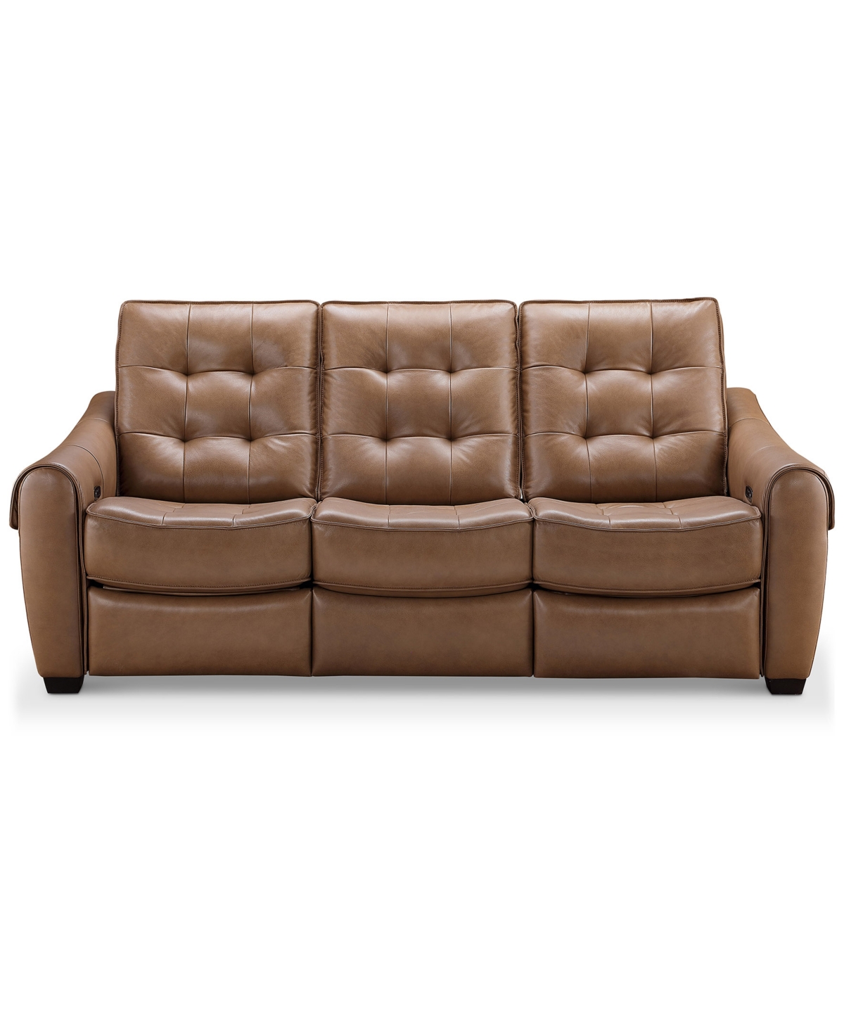 Shop Abbyson Living Berry 85.5" Leather Power Reclining Sofa In Camel