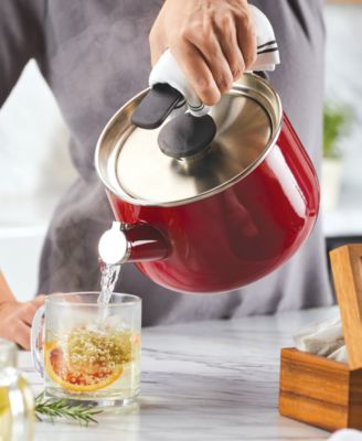 Enamel-on-Steel Induction Teakettle, 2 Quart