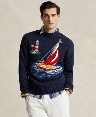 トップス 24SS POLO RALPH LAUREN INTARSIA USA KNIT Ralph Lauren Cotton Intarsia Flag Aran Knit Sweater