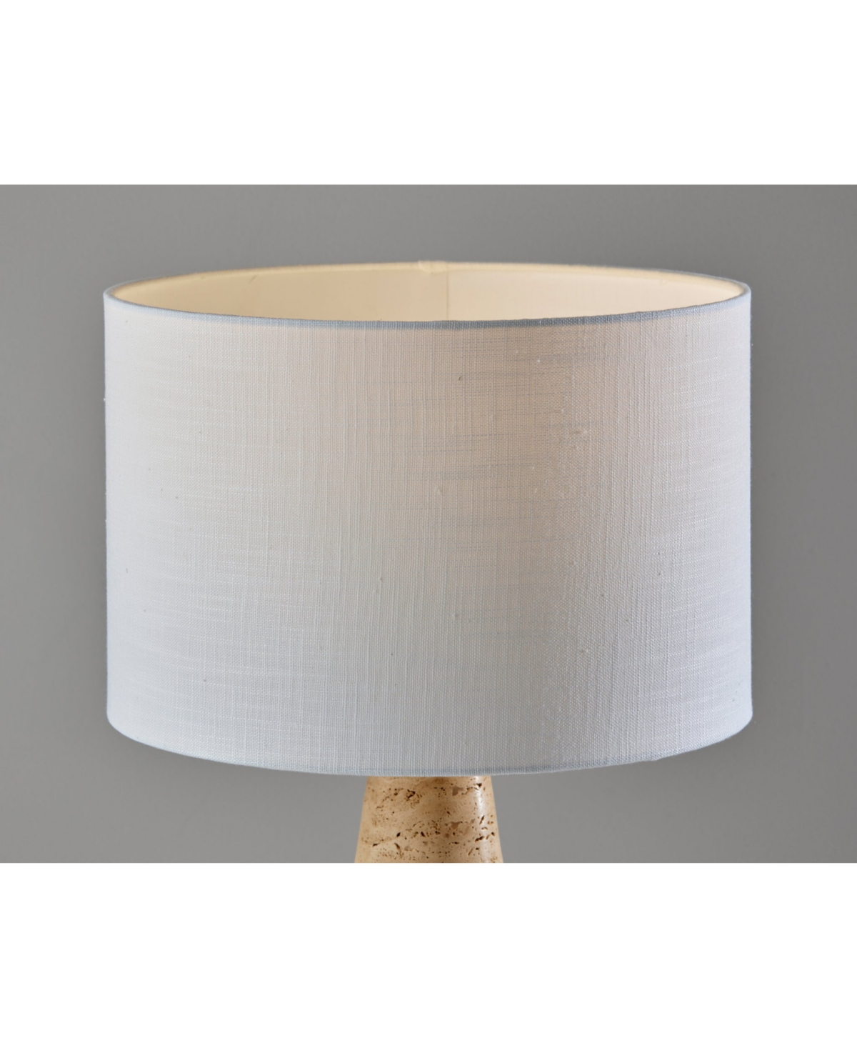 Adesso 21" Travis Table Lamp In Travertine Stone