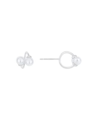 White Imitation Pearl Ear Bud Holder Earring