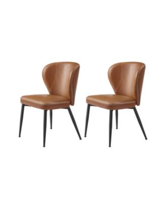 Dining Chairs Set of 2, Upholstered Kitchen Chairs, Synthetic Leather with Stitching
