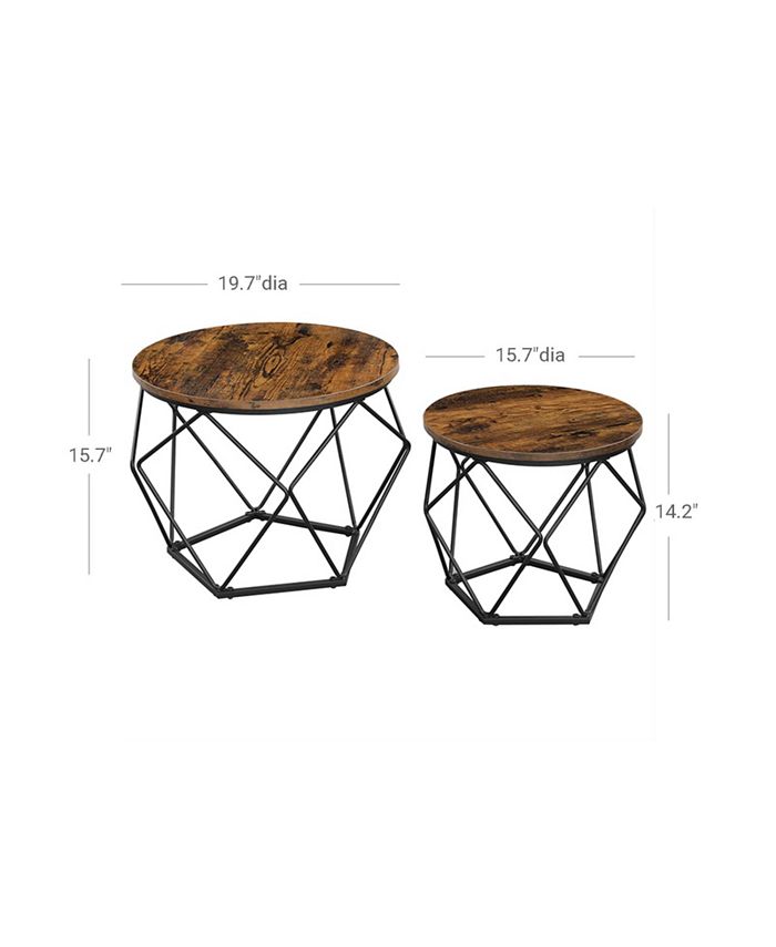 Slickblue Set Of 2 Industrial Nesting Coffee Table Set - Macy's
