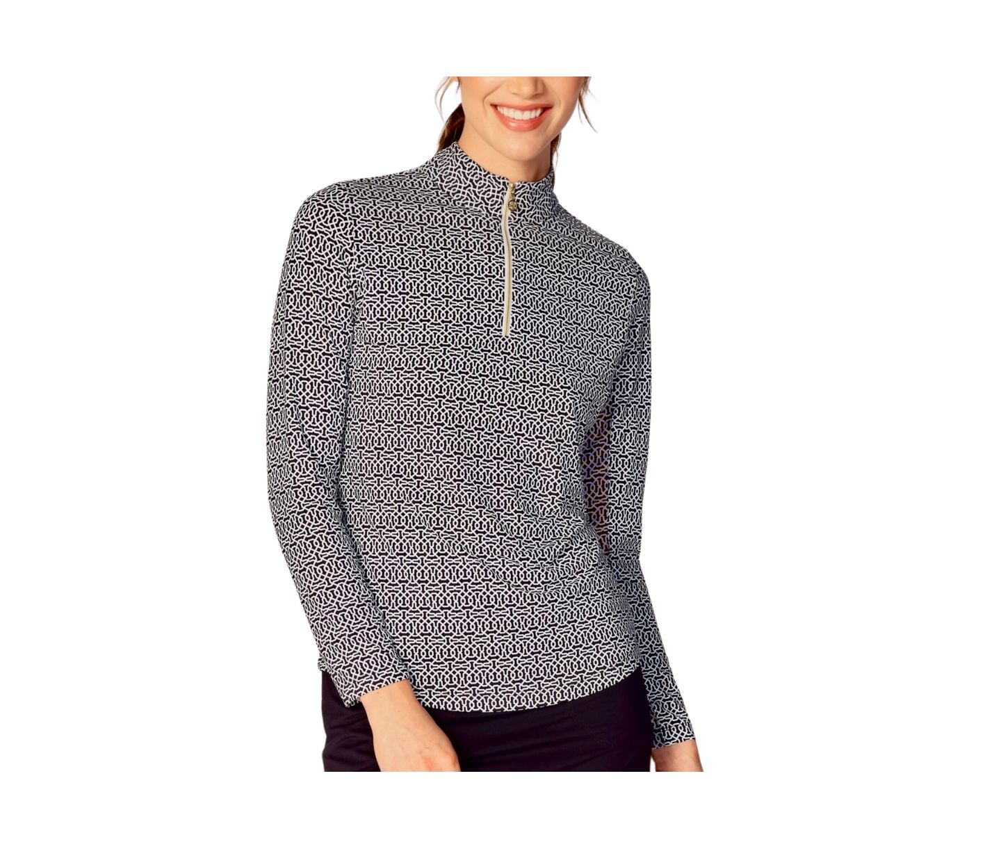 Женский топ G Lifestyle Clothing Long Sleeve Mock Neck, цвет: Чёрный — фото 1