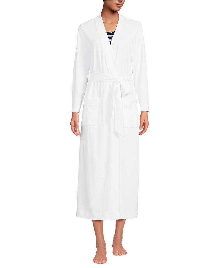 Lands' End Women's Cotton Long Sleeve Midcalf Robe - Macy's