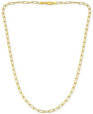 Diamond-Cut Paperclip Chain 18" in Sterling Silver or 18k Gold-plated Sterling Silver; Created for Macy's