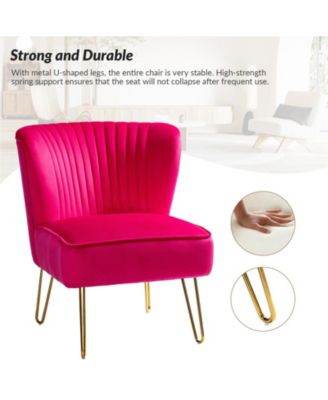 Modern Armless Accent Chair with Golden Metal Legs for Small Spaces