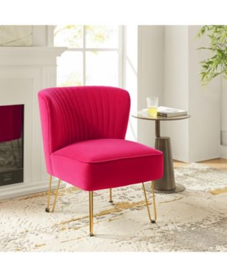 Modern Armless Accent Chair with Golden Metal Legs for Small Spaces