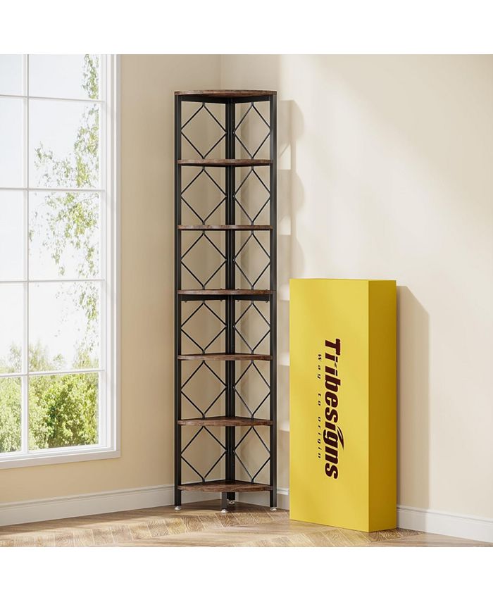 Tribesigns 7-Tier Corner Shelf, 78.7” Extra Tall Corner Bookcase