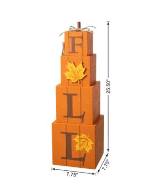 25.5"H Halloween and Fall Wood Reversible Boxed Porch Decor