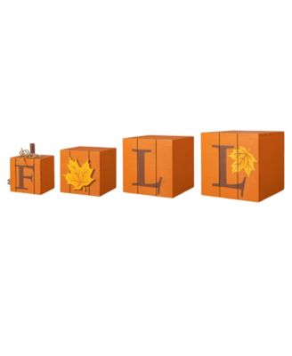 25.5"H Halloween and Fall Wood Reversible Boxed Porch Decor