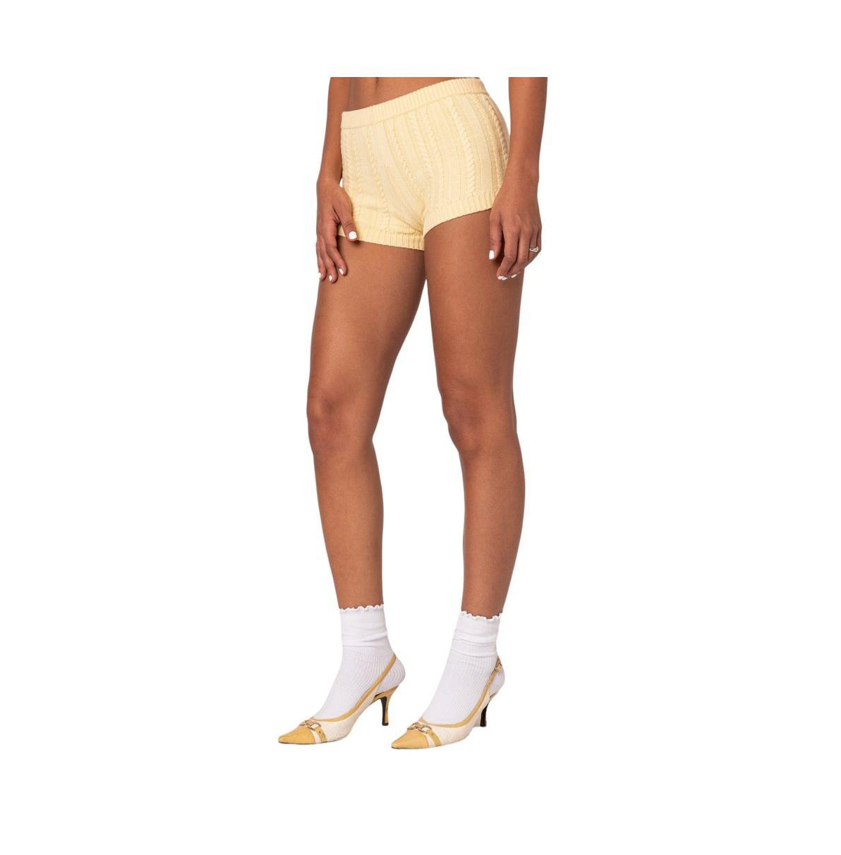 Edikted Women's Raegan Cable Knit Shorts