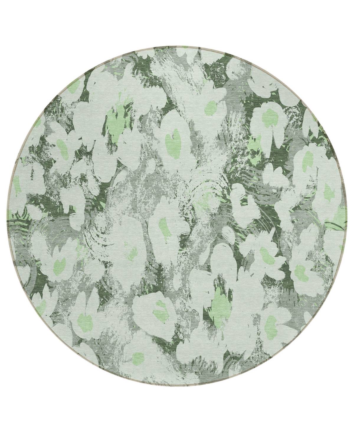 Shop Addison Chantille Machine Washable Acn538 8'x8' Round Area Rug In Lime