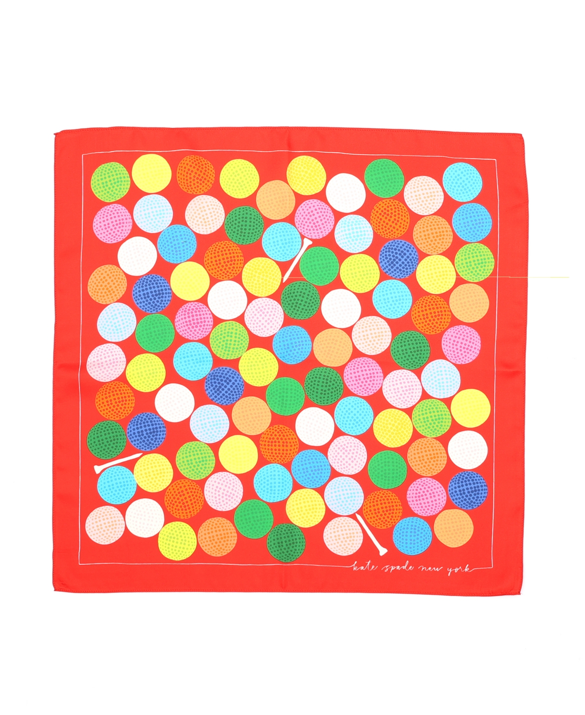 Shop Kate Spade Women's Golf Balls Silk Bandana In Multi