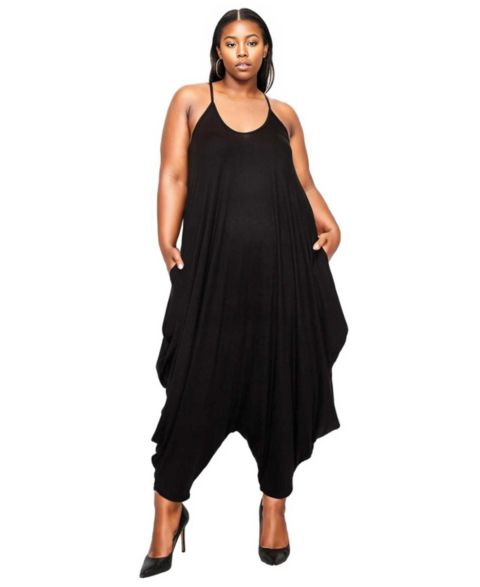 Женский комбинезон L I V D Plus Size Quinn Pocket Jumpsuit, цвет: Чёрный