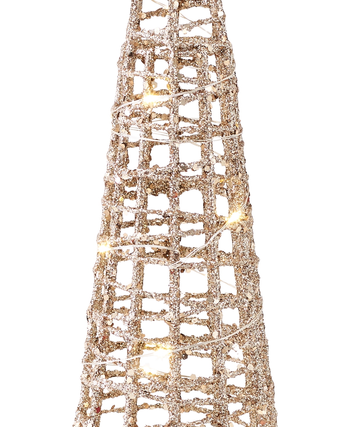 Holiday Lane Shine Bright Light-Up Iron Tabletop Tree, Created for Macy's