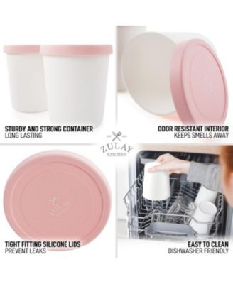 Ice Cream Containers For Homemade Ice Cream - Reusable Ice Cream Pint Container with Lids (2 Pack)