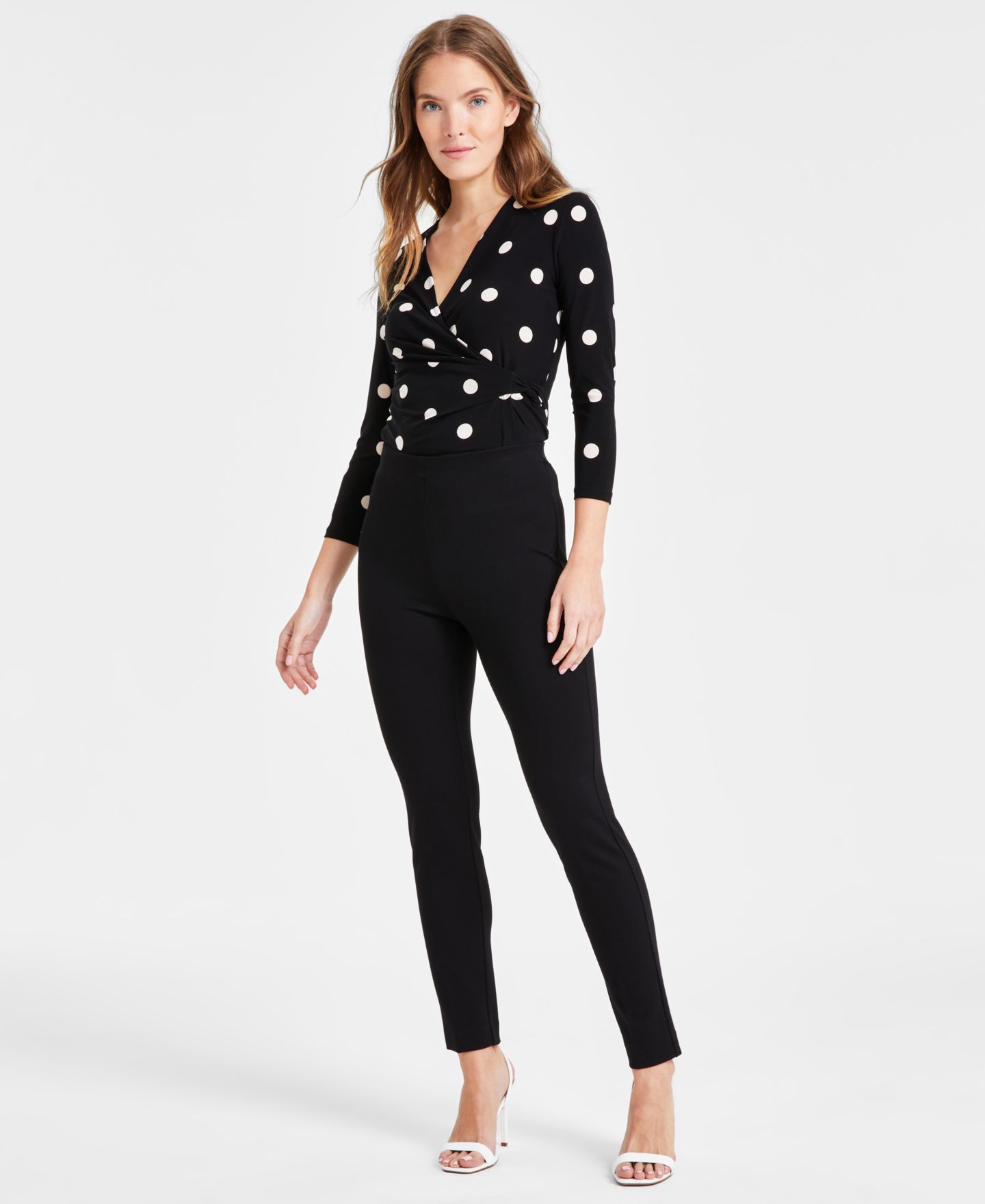 Женские брюки Anne Klein Compression Pull-On Hollywood-Waist Ankle, цвет: Чёрный — фото 2