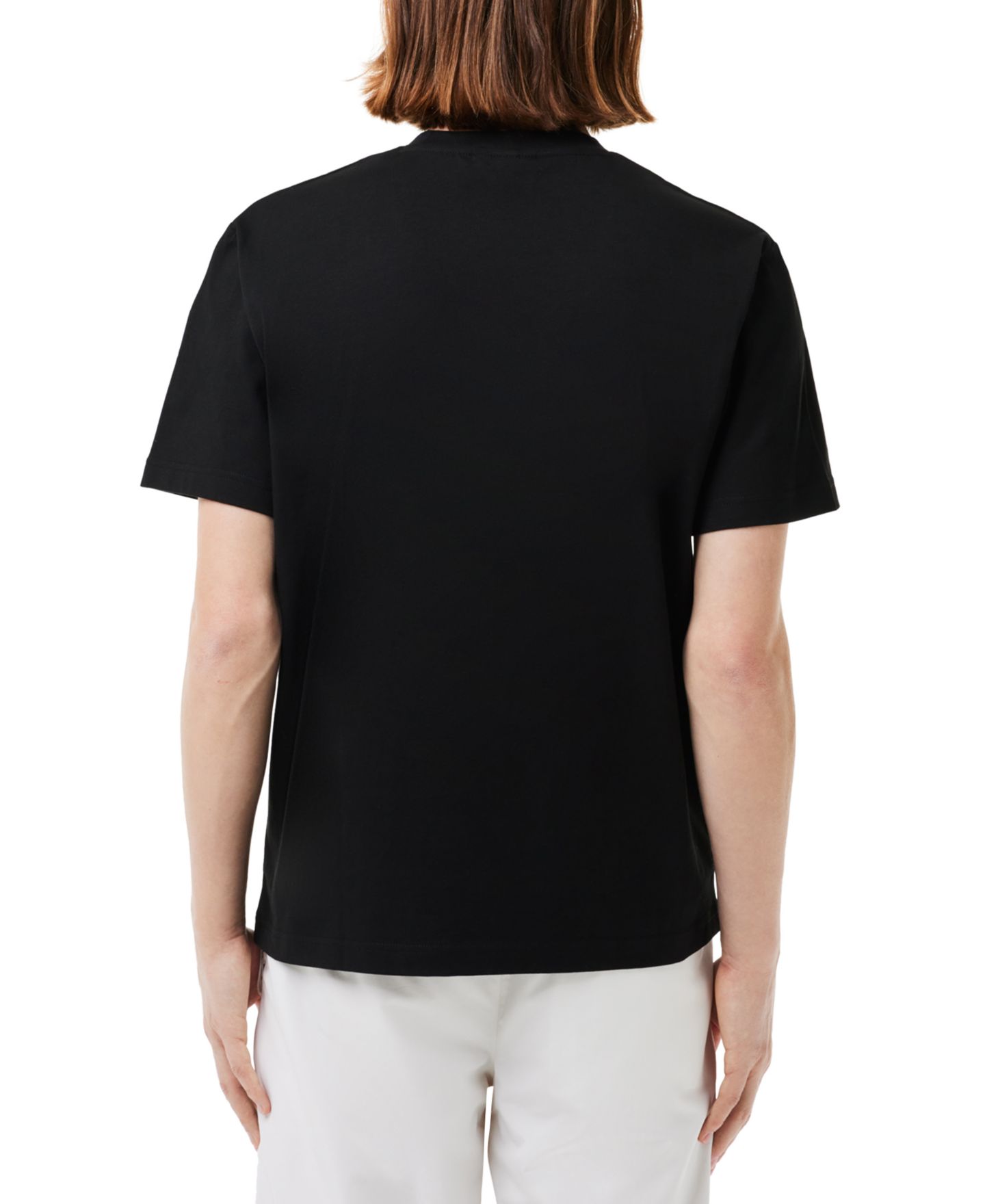 Мужская футболка Lacoste Classic-Fit Short-Sleeve Crewneck Logo, цвет: Чёрный — фото 4