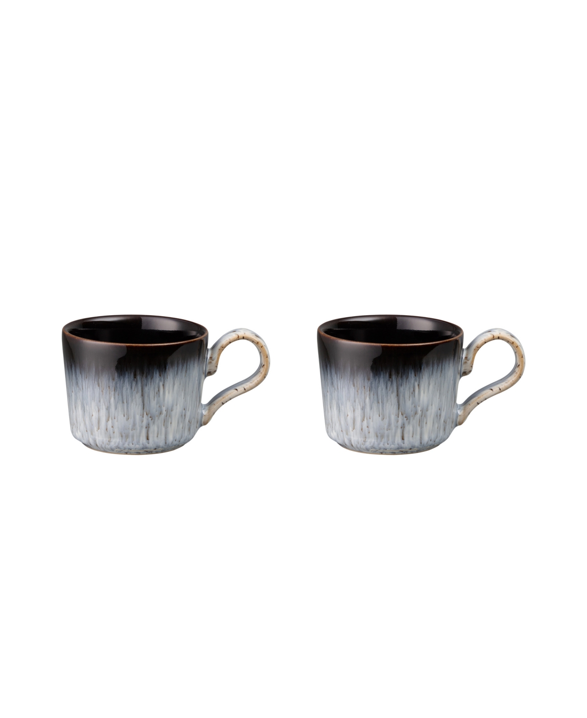 Denby Halo Brew Set Of 2 Espresso Cups, Service For 2 In Black,blue