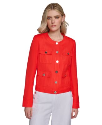 KARL LAGERFELD PARIS - Women's Round-Neck Long-Sleeve Jacket