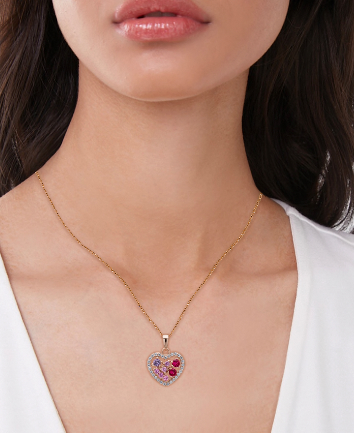 Lab Grown Multi-Gemstone Heart Cluster 18