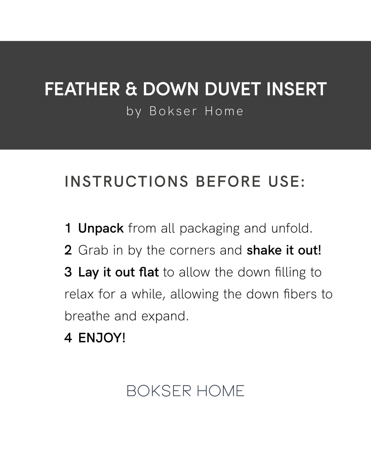 Bokser Home Lightweight Feather & Down Duvet Comforter Insert - Full Queen
