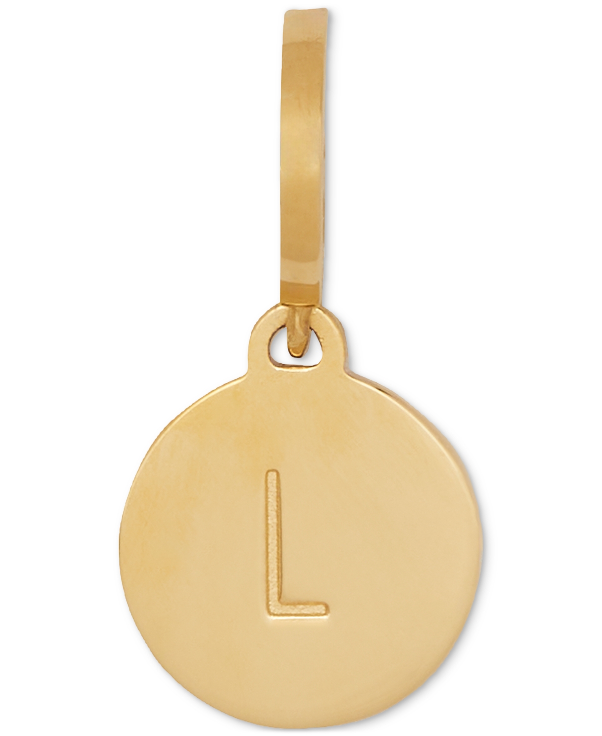 Shop Kate Spade Gold-tone Initial Polished Disc Charm Pendant In Gold L