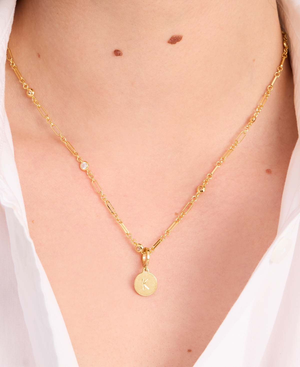 Kate Spade Gold-tone Initial Polished Disc Charm Pendant In Gold M