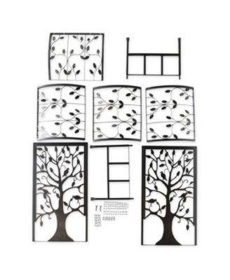 Metal Arched Garden Arbor with Tree of Life Design