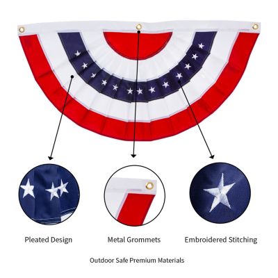 Patriotic Bunting, Medium- 58 x 27 Inches Outdoor Decor