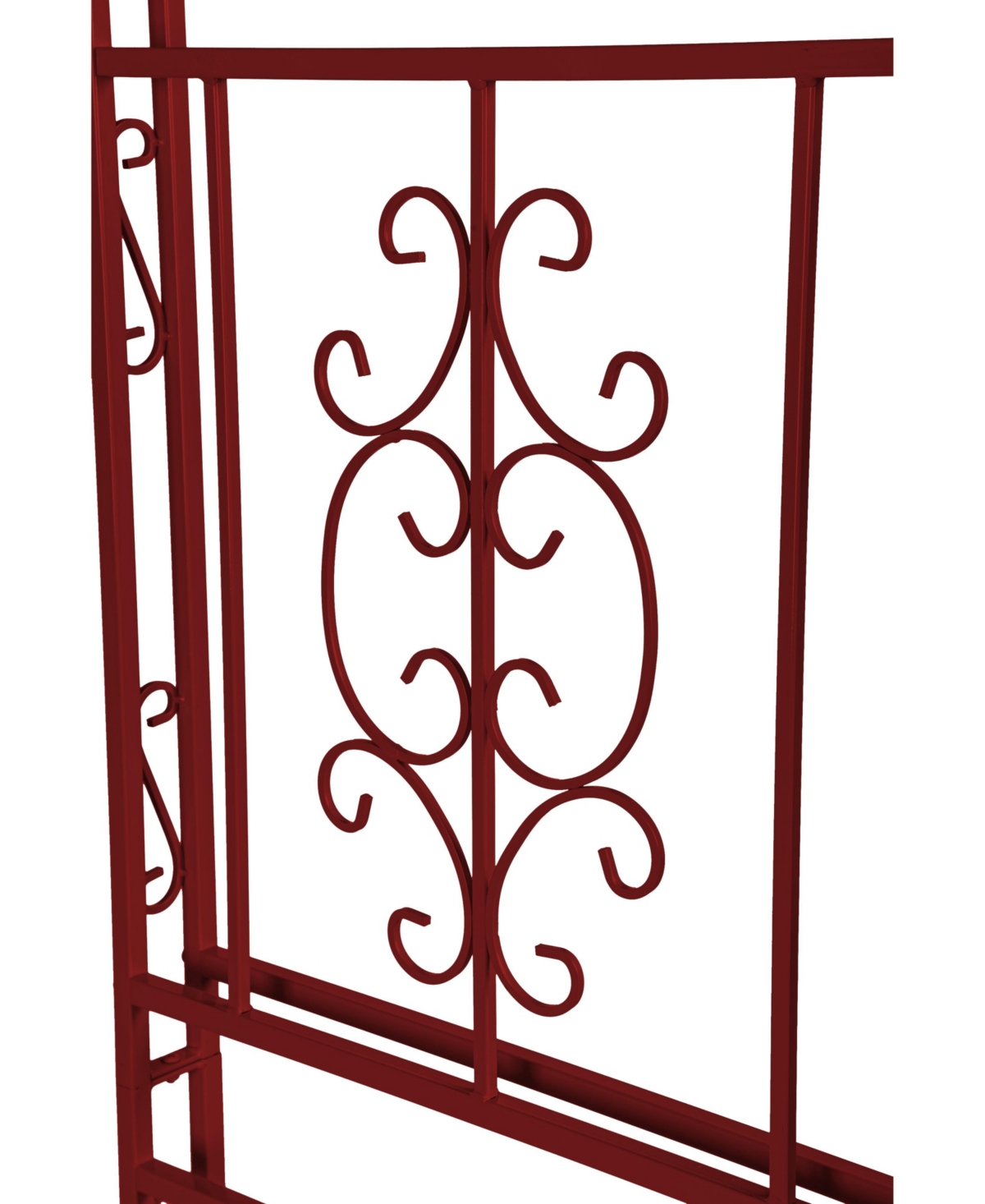 Evergreen Montebello Iron Garden Arbor, Americana Red- 53 Fade and Weather Resistant Outdoor Decor