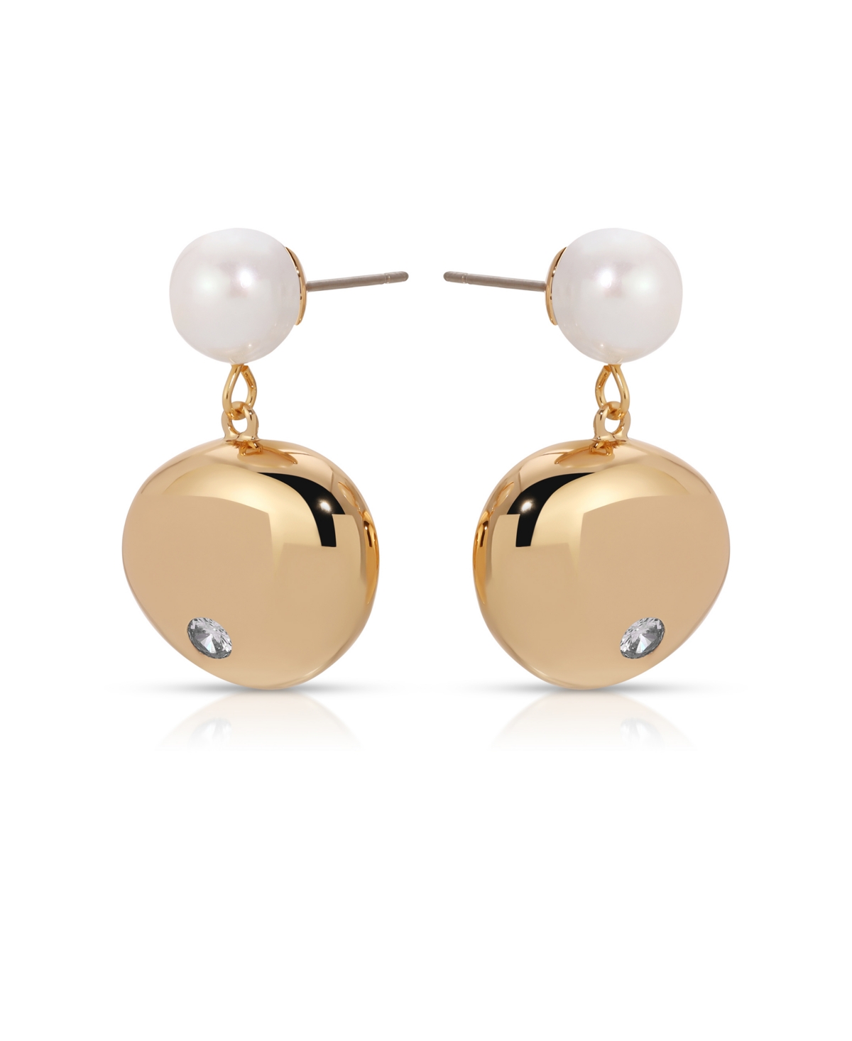 Ettika Pebble And Freshwater Pearl Dangle Earrings In Gold