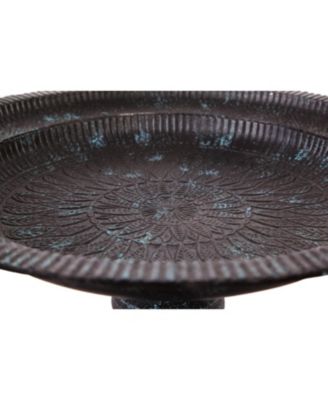 Garden Cast Metal Bird Bath on Pedestal 20 x 19 x 15 Inches