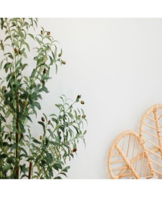 6ft Artificial Olive Tree with Woven Seagrass Plant Basket