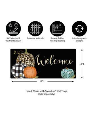 Mixed Print Pumpkins Sassafras Indoor Outdoor Switch Doormat 10"x1'10" Black