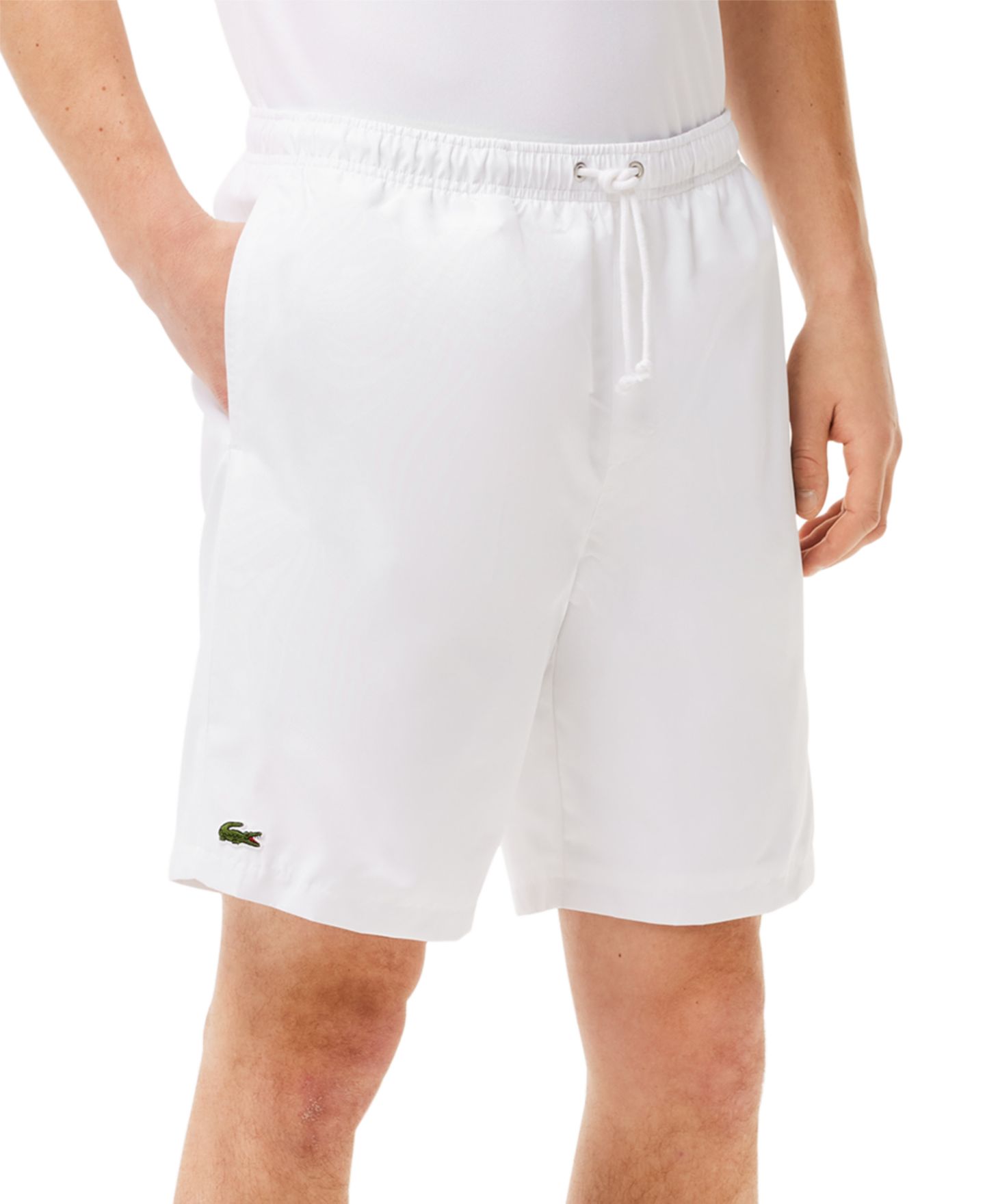 Мужские шорты Lacoste Diamante-Print Drawstring, цвет: 001 Белый — фото 1