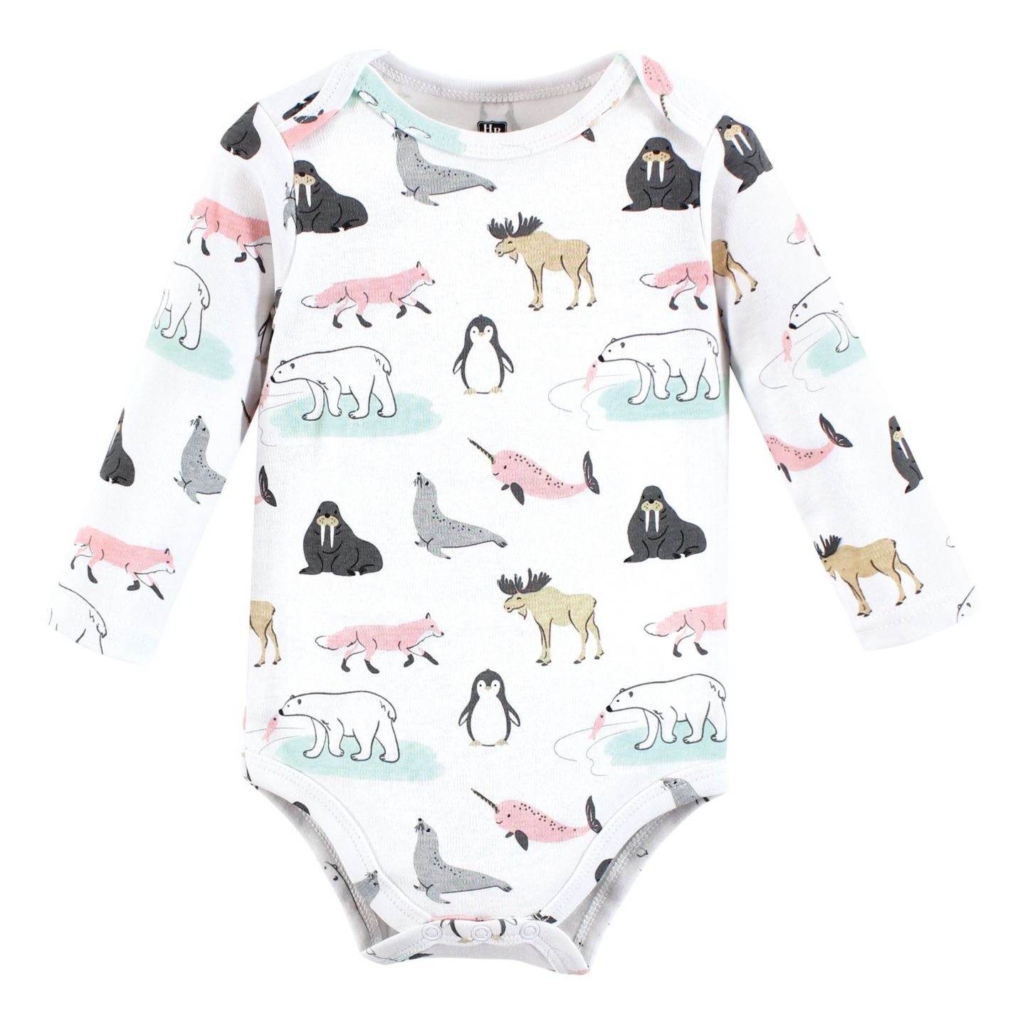 Боди Baby Hudson, длинный рукав, хлопок, 5 шт. — Hudson Baby, цвет: Girl Arctic Animals — фото 5