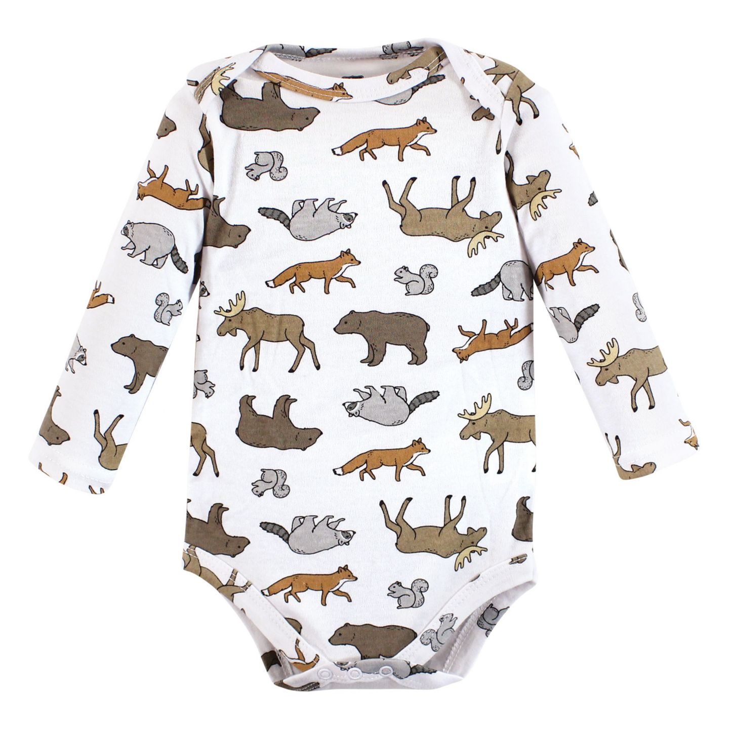 Боди Collection, длинный рукав, хлопок, 7 предметов — Hudson Baby, цвет: Анималистичный — фото 4