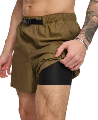 DKNY - Men's Stretch Cargo Pocket Hybrid 5" Volley Shorts
