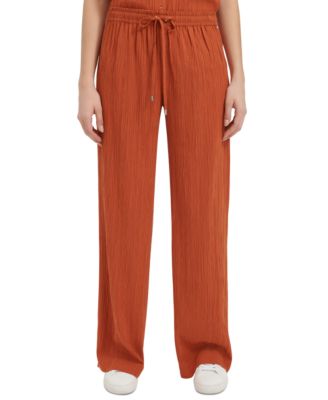 Calvin Klein Women s Crinkle Drawstring Wide Leg Pant Macy s