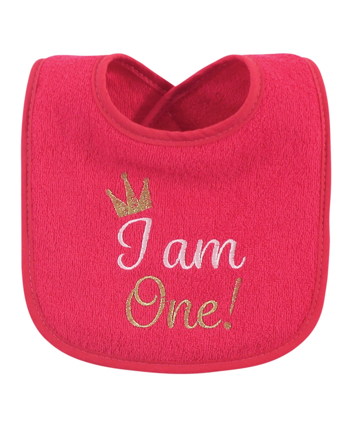 Hudson Baby Infant Girl Cotton Terry Drooler Bibs with Fiber Filling 10pk, Holiday Girl I Am One, One Size - Assorted Pre-Pack