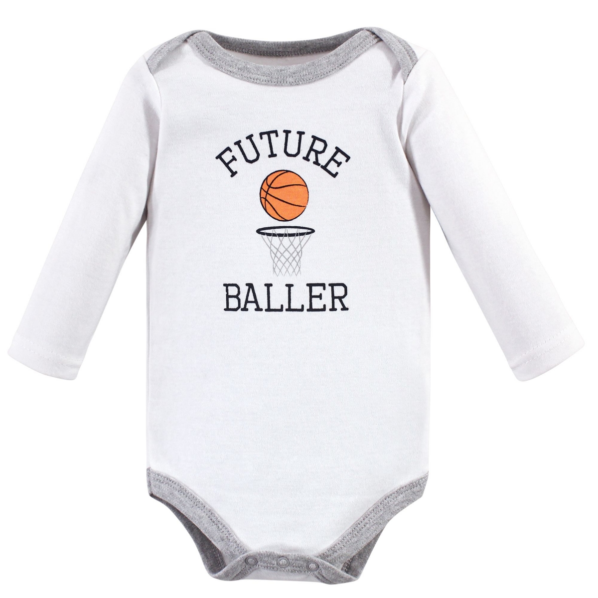 Hudson Baby Baby Boys Cotton Long-Sleeve Bodysuits 5pk,- Basketball