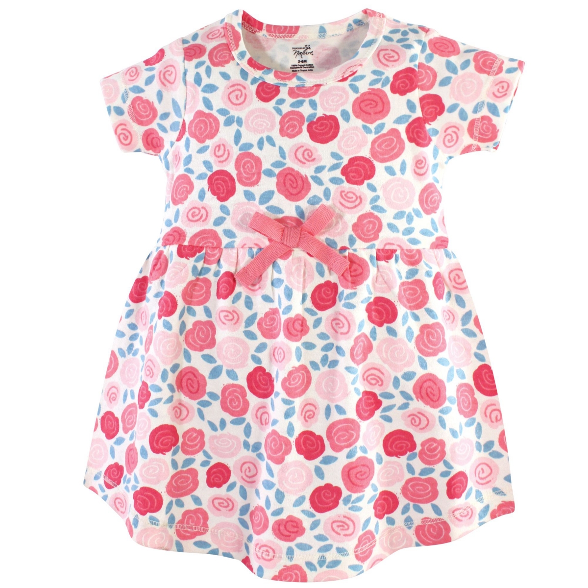 Touched by Nature Baby Girls Baby Organic Cotton Dress and Cardigan 2pc Set, Rosebud