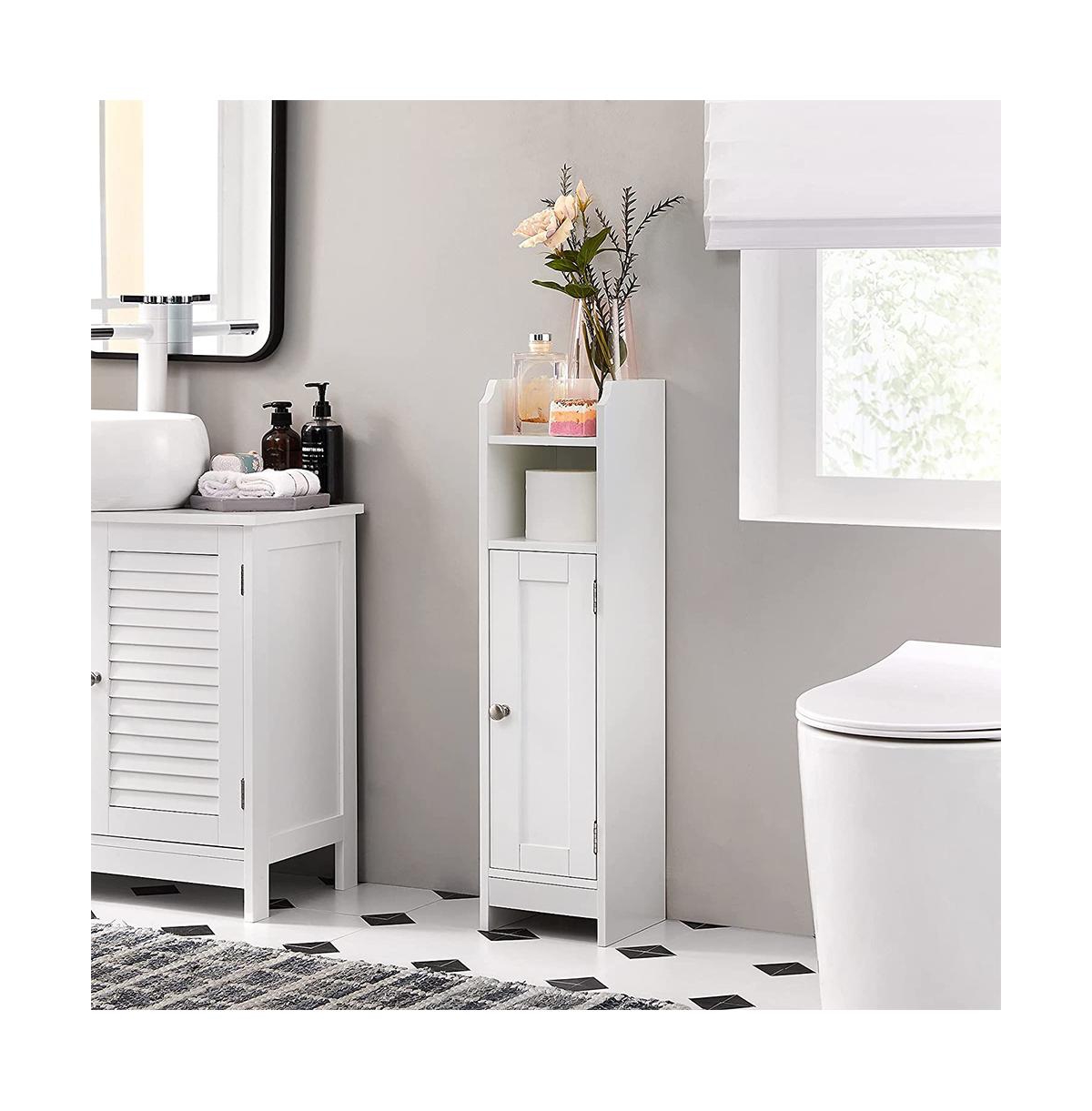 Slickblue Small Bathroom Storage Corner Floor Cabinet With Doors And Shelves, Bathroom Storage Organizer