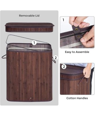 Wicker Laundry Basket with Cotton Handles