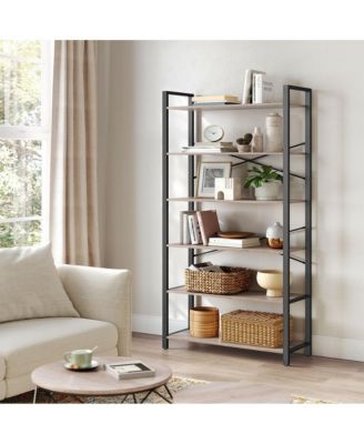 Bookshelf, Home Office Bookcase, Storage Rack With Steel Frame, For Living Room