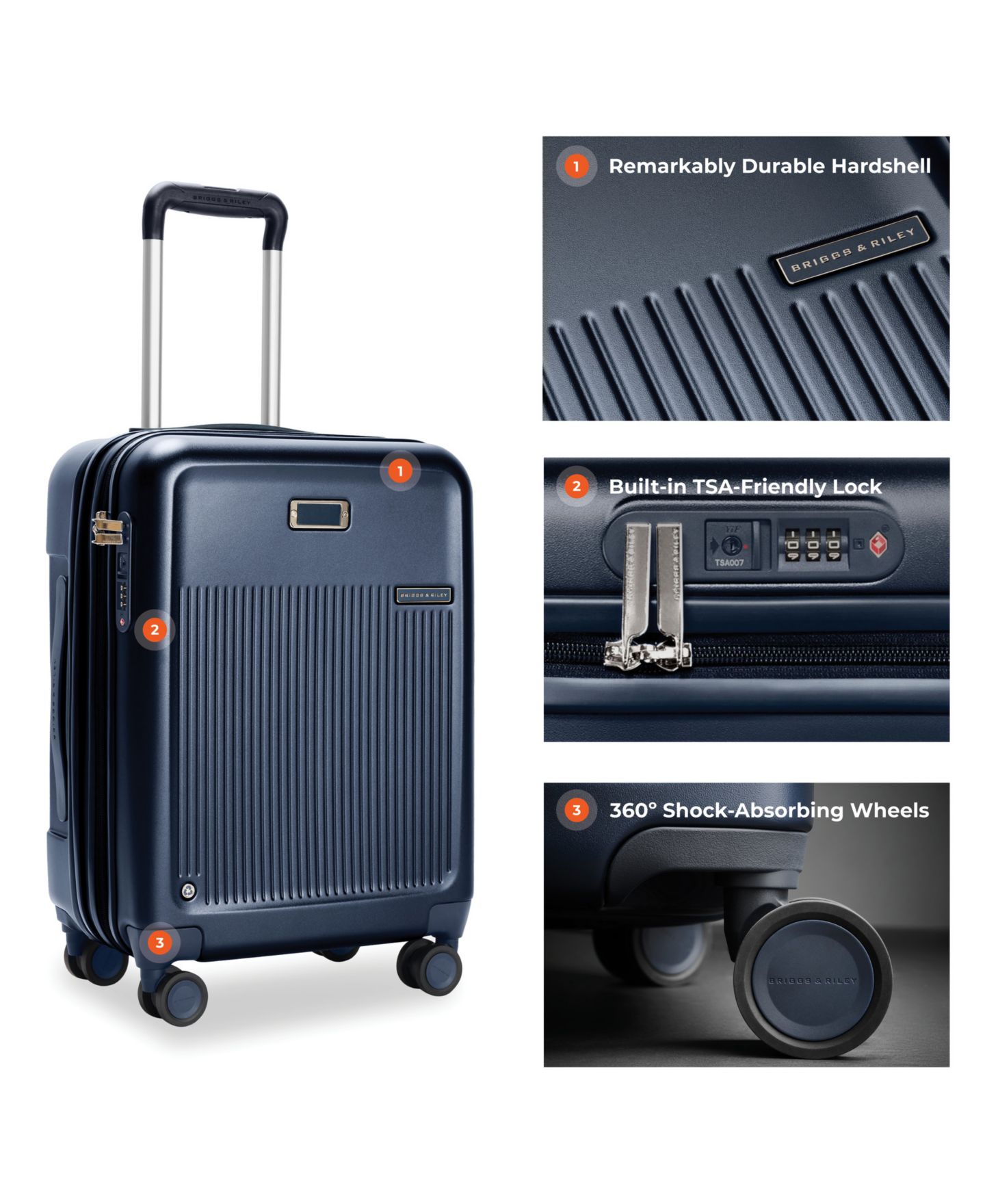 Чемодан Briggs & Riley Sympatico 3.0 Global Carry-On Expandable Spinner, цвет: Чёрный — фото 18